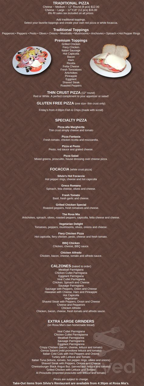 rosa mia pizza|rosa mia pizza menu.